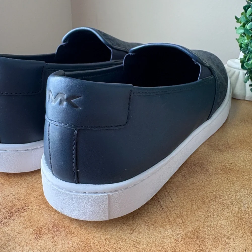 Michael Kors CAL Slip on Sneakers Loafers Men's Blue 100% Leather